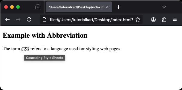 Nested Example: Using <dfn> with <abbr> Tag