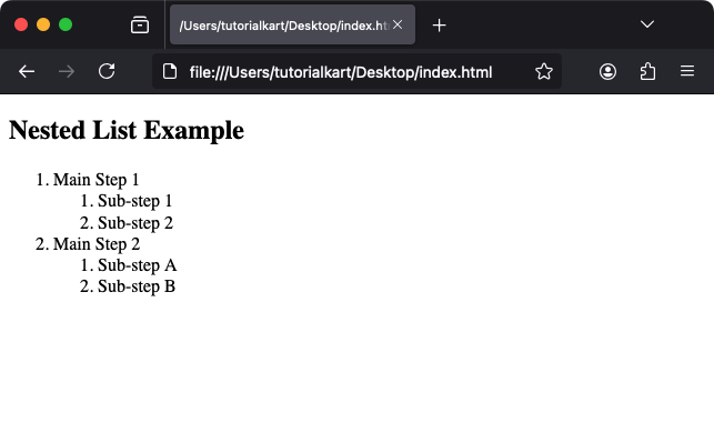 Nested Ordered Lists