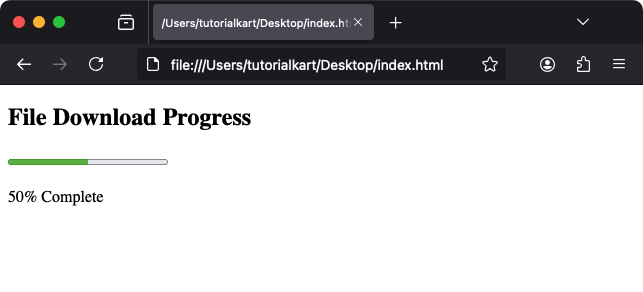 Example of a Progress Bar using progress tag