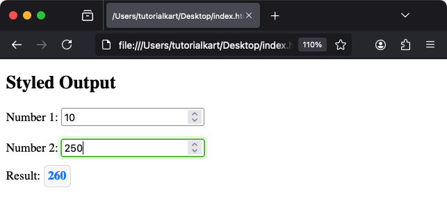 Styling the <output> Tag with CSS