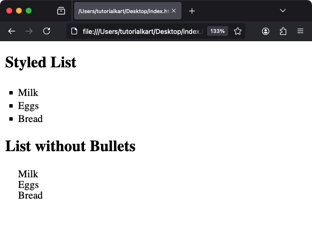 Styling Unordered Lists with CSS