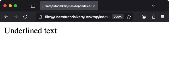 HTML <u> Tag Example