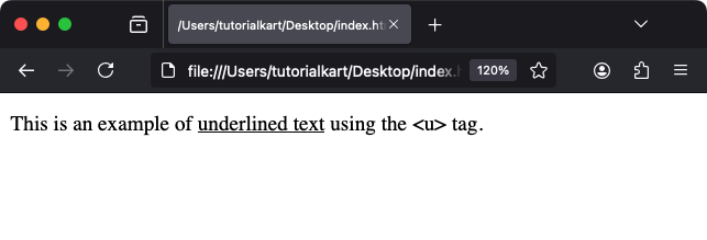 Example of Using the <u> Tag