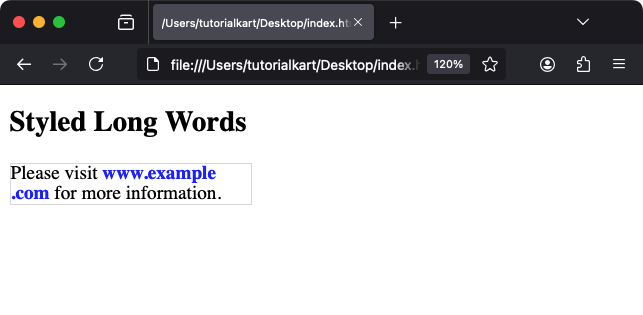 Styling Long Words with CSS and <wbr>