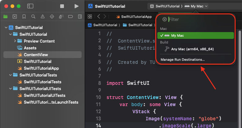 Xcode SwiftUI Project Not Showing List of iPhone Simulators