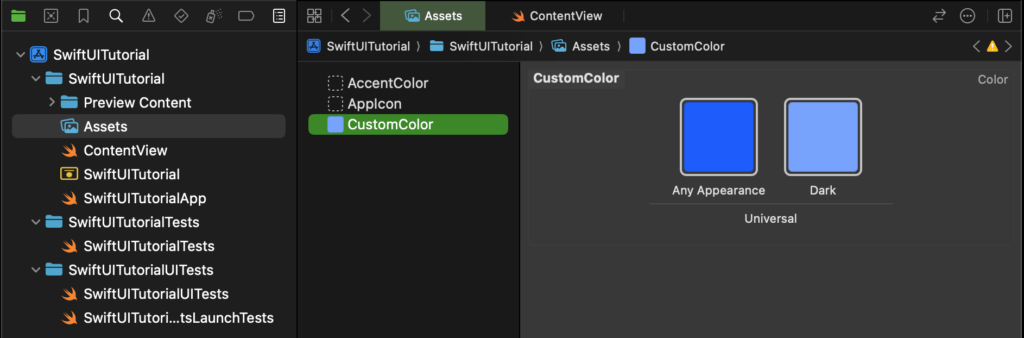 SwiftUI - Custom Color in Assets File