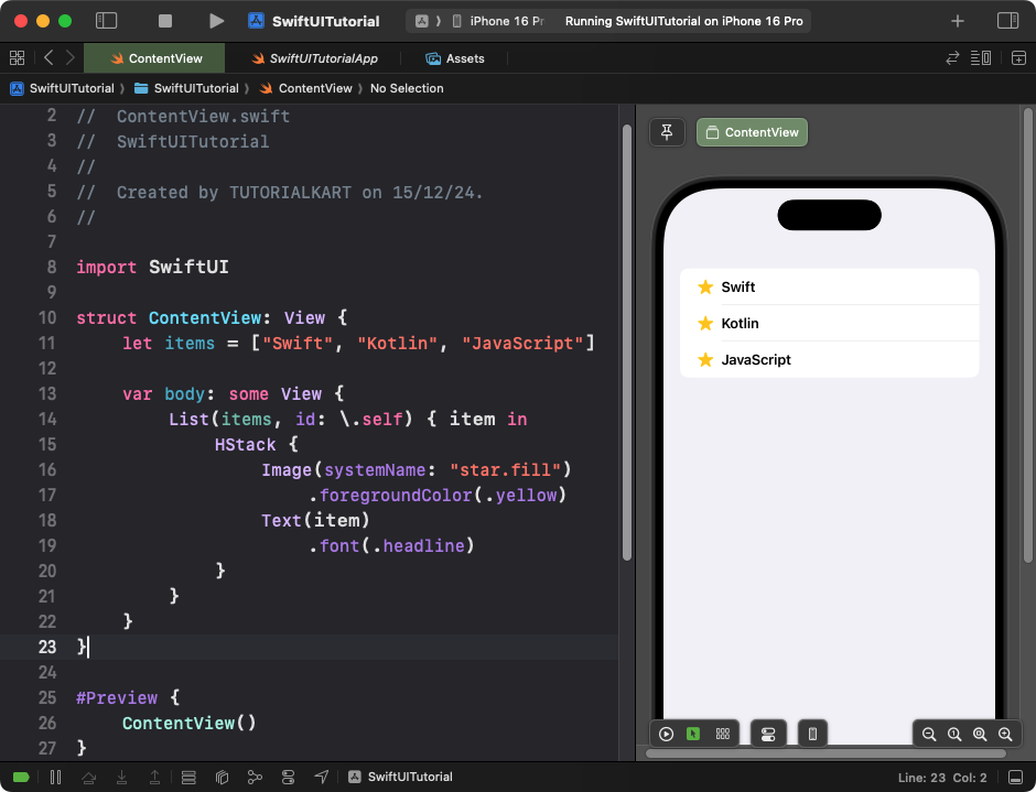 SwiftUI List - Example for List with Custom Row Content