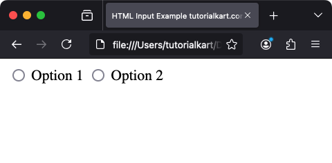 HTML Input Radio Example