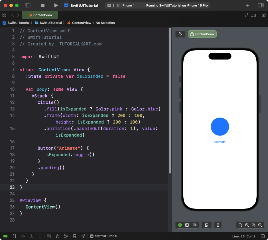 Example for Animating Shapes in SwiftUI