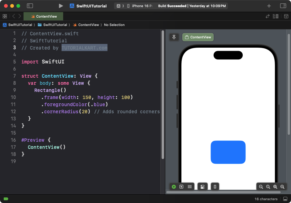 Example for Rectangle with Rounded Corners in SwiftUI