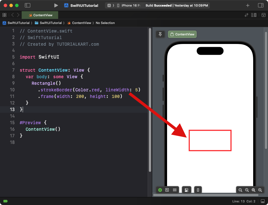 Example for Rectangle with Border in SwiftUI