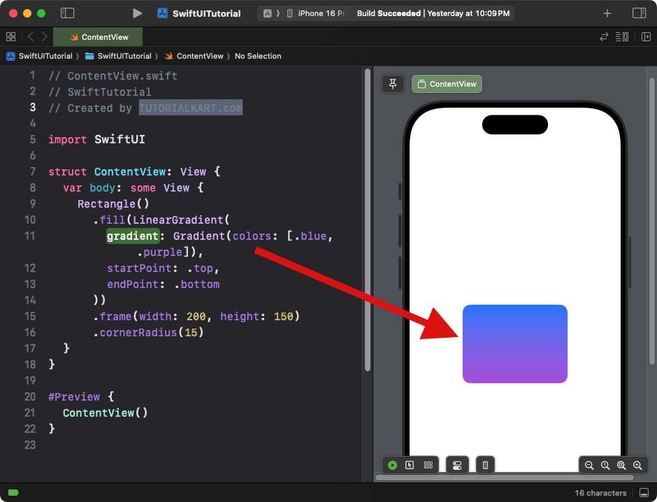 Example for Rectangle with Gradient in SwiftUI