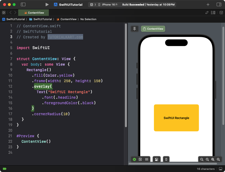 Example for Rectangle with Overlay in SwiftUI