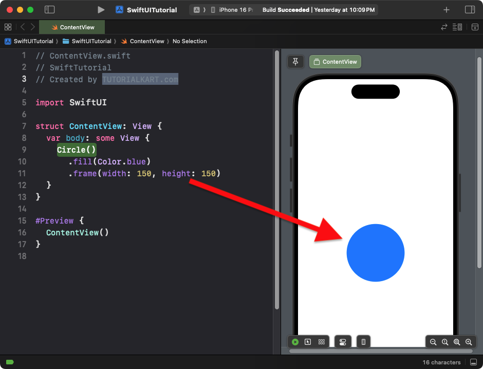 Example for Basic Circle shape in SwiftUI