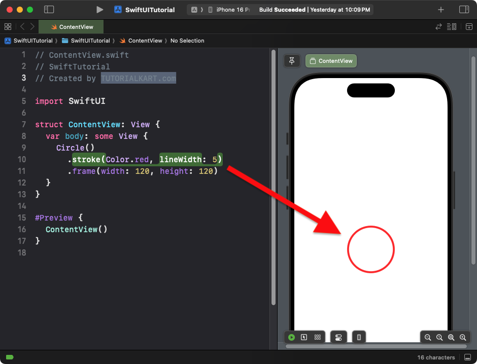 Example for Circle with Border in SwiftUI