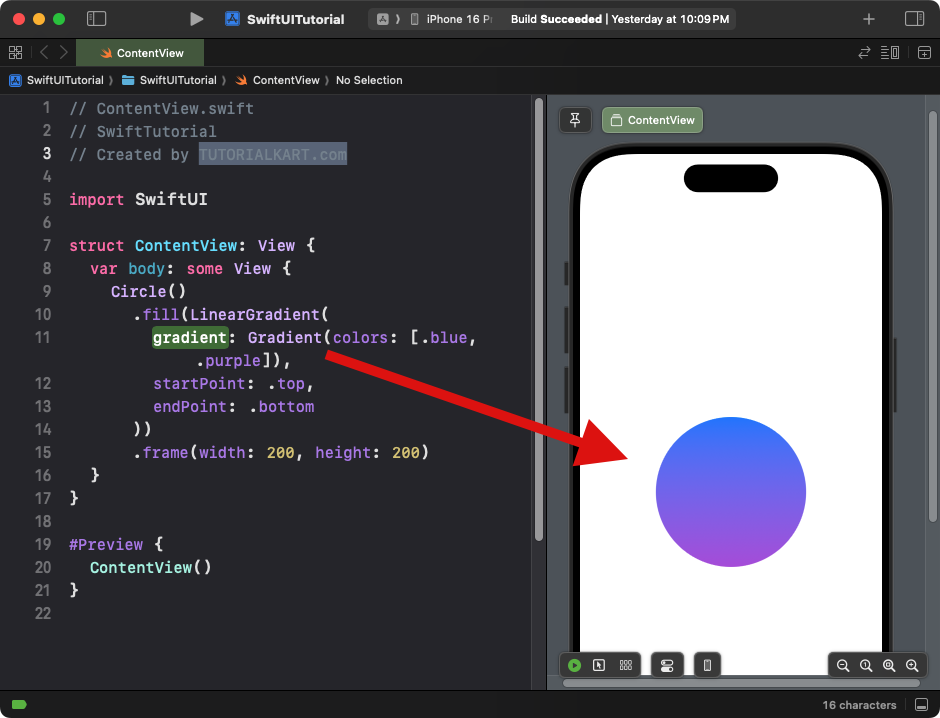 Example for Circle with Gradient in SwiftUI