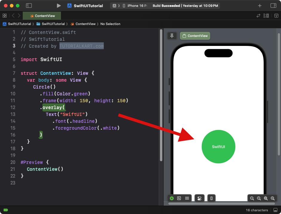 Example for Circle with Overlay in SwiftUI