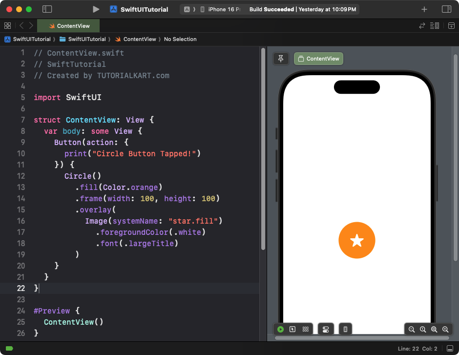 Example for Circle as a Button in SwiftUI