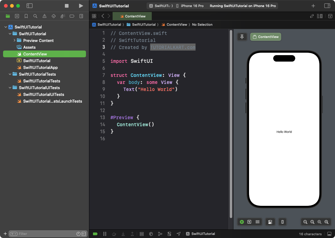 Xcode IDE for Developing Apps using SwiftUI