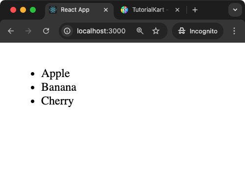 React Example: Using Array Index as Keys