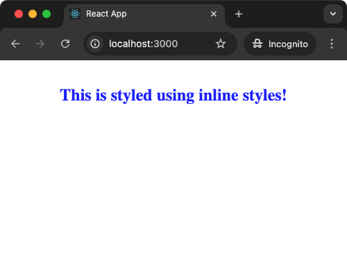 Example for Inline Styles for CSS Styling