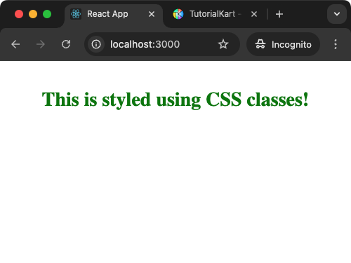 Example for CSS Classes for Styling