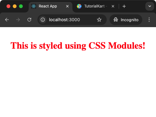 React Example for CSS Modules for Styling