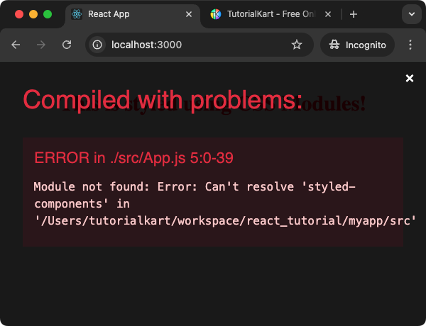 Module not found: Error: Can't resolve 'styled-components'