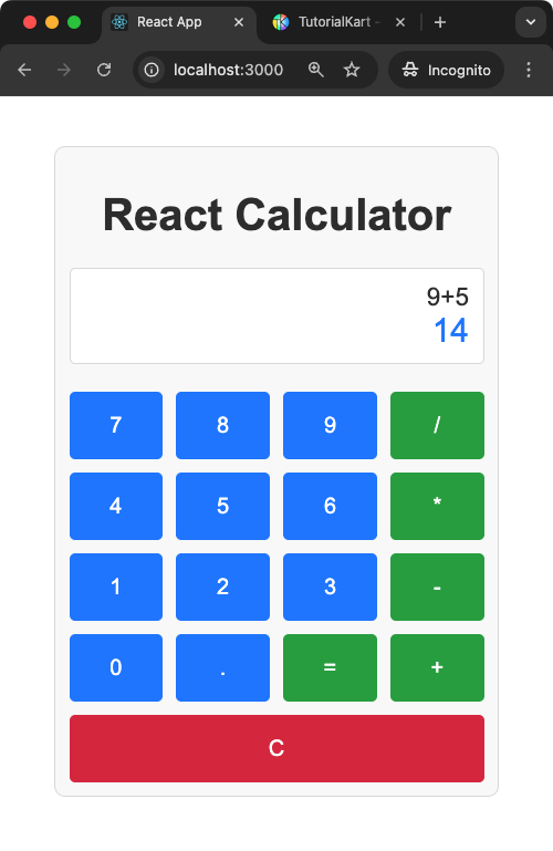 React Calculator App Screenshot