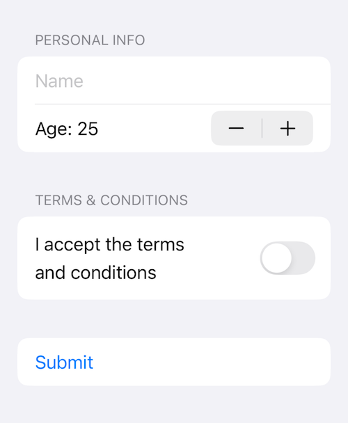 SwiftUI Form