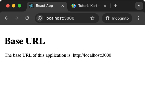 React Example to get Base URL using window.location.origin