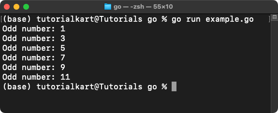 Go Example: Infinite For Loop with Continue