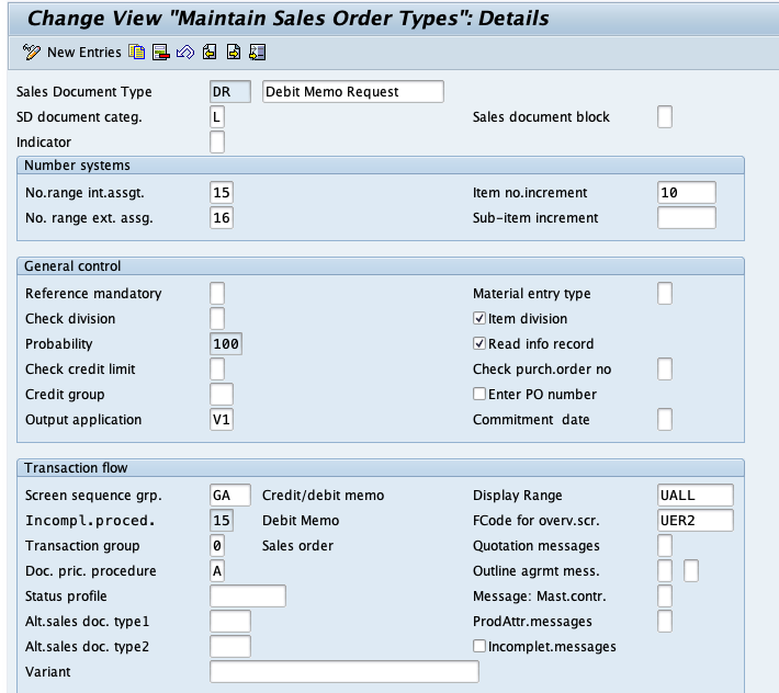 Configuration of Debit Memo Requests in SAP