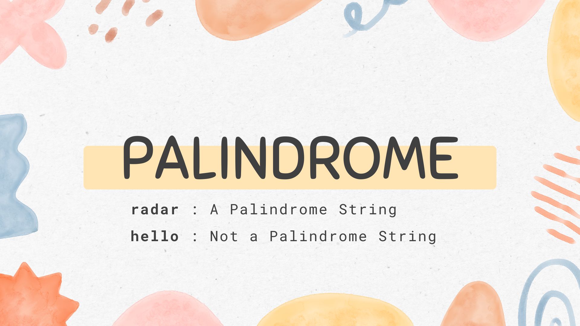 Palindrome String