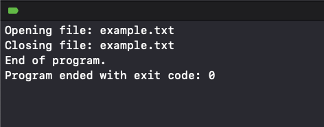 Output of Example for Swift Deinitialization