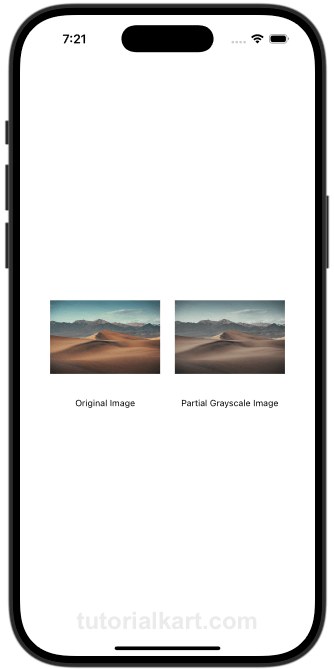 SwiftUI Example to Apply Partial Grayscale to Image