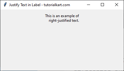 Right Justified Text in Label in Tkinter Python