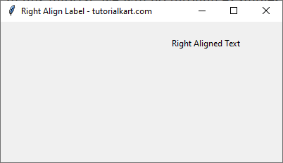 Right Aligning Single-Line Text in Label in Tkinter Python