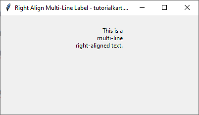 Right Aligning Multi-Line Text in Label in Tkinter Python