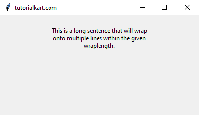 Wrapping Text in a Label in Tkinter Python