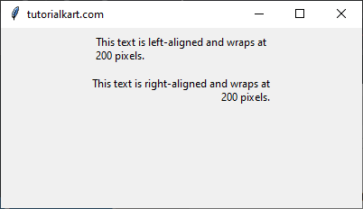 Left and Right Justified Wrapped Text in Tkinter Python