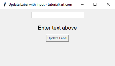 Updating Label Text with User Input in Tkinter Python