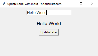 Updating Label Text with User Input in Tkinter Python