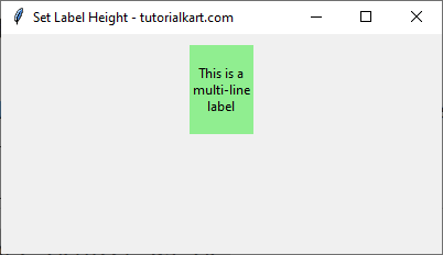 Setting Height for Multi-Line Text Label in Tkinter Python