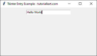 Entering Text into Entry Widget in Tkinter Python