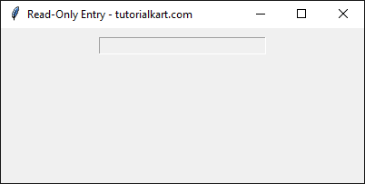 Read-Only Entry Field in Tkinter Python