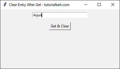 Clearing the Entry Field After Retrieving Text in Tkinter Python - 2