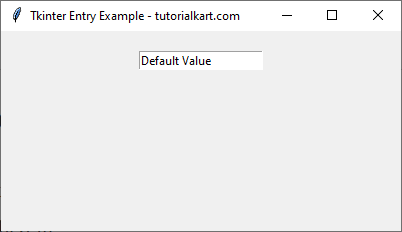 Setting a Value Using StringVar() in Entry Widget in Tkinter Python