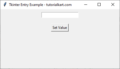 Updating the Entry Value on Button Click in Tkinter Python - Initial Screen