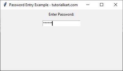 Basic Password Entry Field in Tkinter Python